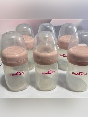 6 speCtra 5.4oz/160ml Breast Milk Storage Nursing Baby Bottles Pink